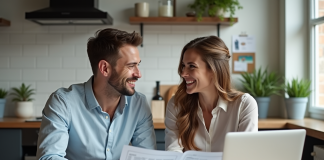 Réserver mariage : 2 ans à l’avance, une bonne idée ? Jeune couple souriant planifiant leur mariage à la maison