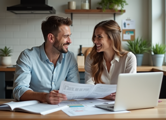 Réserver mariage : 2 ans à l’avance, une bonne idée ? Jeune couple souriant planifiant leur mariage à la maison