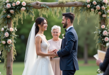 Meilleure façon de se marier : conseils et astuces pour un mariage réussi Couple de mariés souriants lors de la cérémonie en extérieur