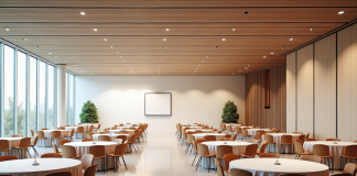 Salle de conférence moderne avec lumière naturelle