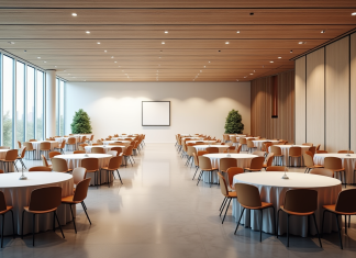 Salle de conférence moderne avec lumière naturelle