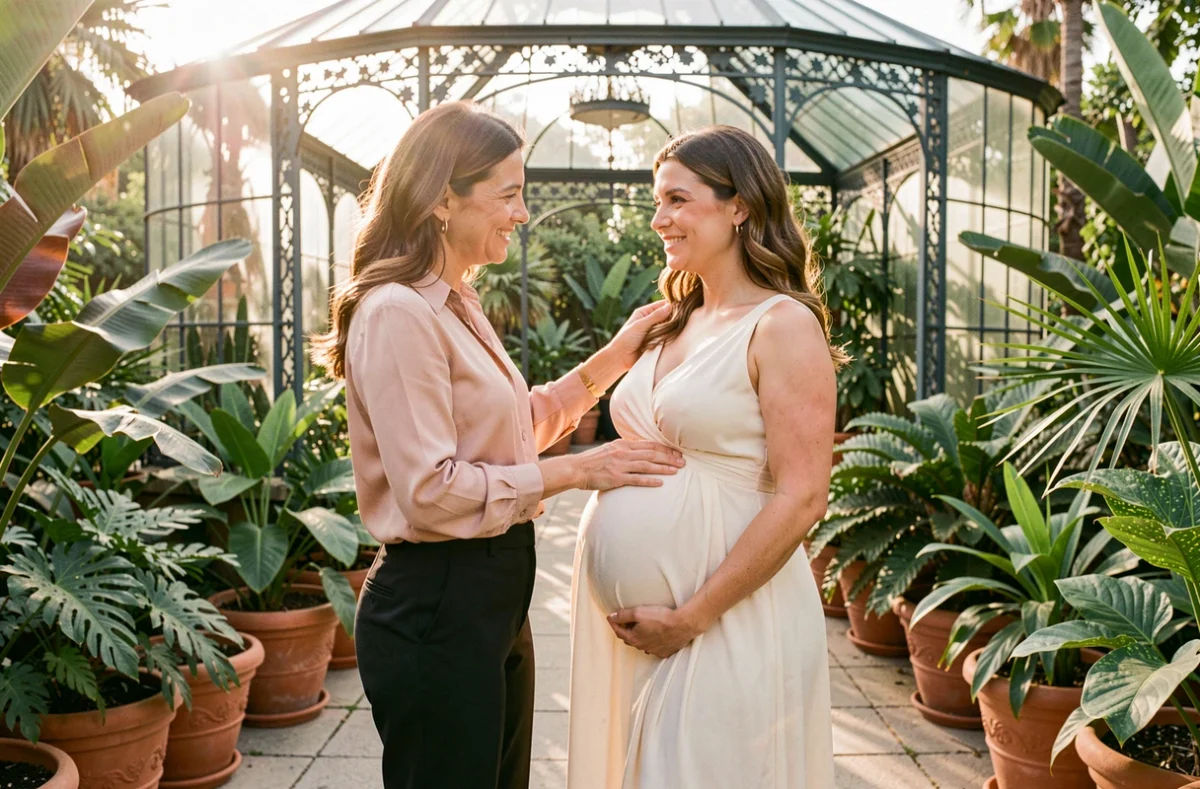 Stef Images photographiant une femme enceinte en robe crème dans un jardin botanique ensoleillé de Marseille